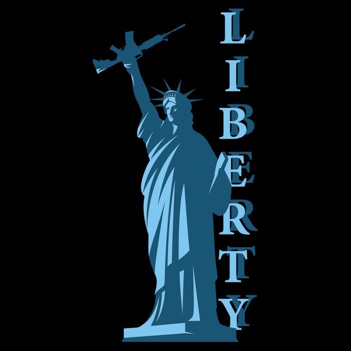 Stature Of Liberty Holding AR-15 Assault Rifle Drawstring Bag