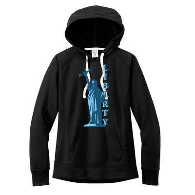 Stature Of Liberty Holding AR-15 Assault Rifle Women's Fleece Hoodie