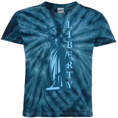 Stature Of Liberty Holding AR-15 Assault Rifle Kids Tie-Dye T-Shirt