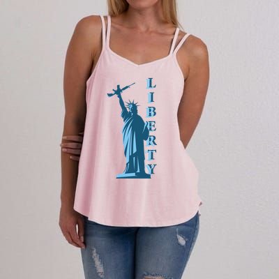 Stature Of Liberty Holding AR-15 Assault Rifle Women's Strappy Tank