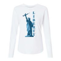 Stature Of Liberty Holding AR-15 Assault Rifle Womens Cotton Relaxed Long Sleeve T-Shirt