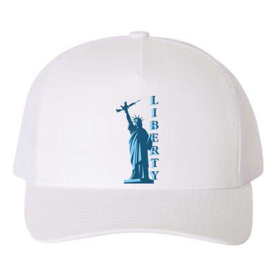 Stature Of Liberty Holding AR-15 Assault Rifle Yupoong Adult 5-Panel Trucker Hat