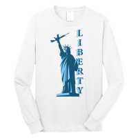 Stature Of Liberty Holding AR-15 Assault Rifle Long Sleeve Shirt