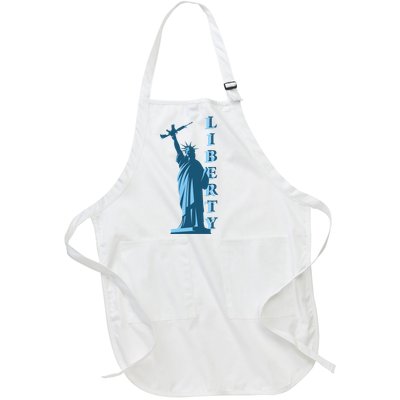 Stature Of Liberty Holding AR-15 Assault Rifle Full-Length Apron With Pockets