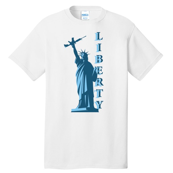 Stature Of Liberty Holding AR-15 Assault Rifle Tall T-Shirt