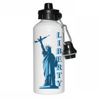 Stature Of Liberty Holding AR-15 Assault Rifle Aluminum Water Bottle