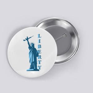 Stature Of Liberty Holding AR-15 Assault Rifle Button