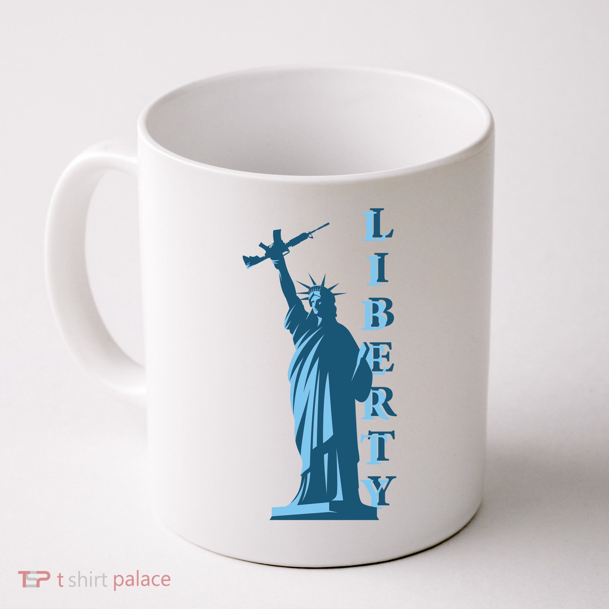 Stature Of Liberty Holding AR-15 Assault Rifle Mug