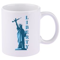 Stature Of Liberty Holding AR-15 Assault Rifle 11oz C Handle Ceramic Mug