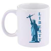 Stature Of Liberty Holding AR-15 Assault Rifle 11oz C Handle Ceramic Mug