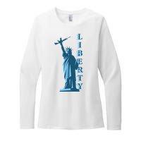 Stature Of Liberty Holding AR-15 Assault Rifle Womens CVC Long Sleeve Shirt