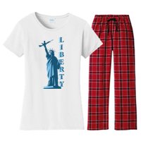 Stature Of Liberty Holding AR-15 Assault Rifle Women's Flannel Pajama Set