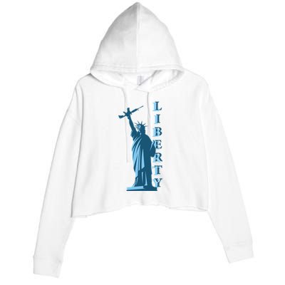 Stature Of Liberty Holding AR-15 Assault Rifle Crop Fleece Hoodie