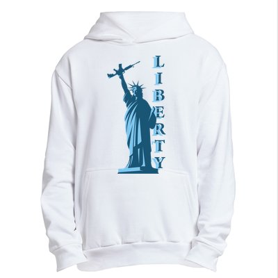 Stature Of Liberty Holding AR-15 Assault Rifle Urban Pullover Hoodie