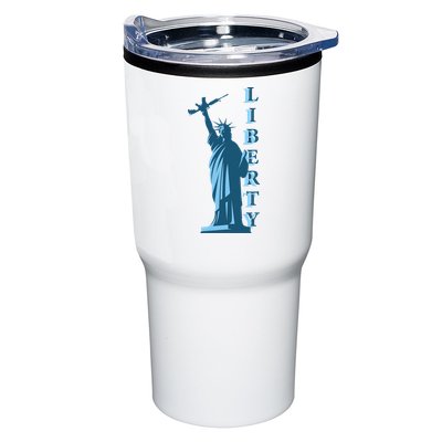 Stature Of Liberty Holding AR-15 Assault Rifle Tumbler