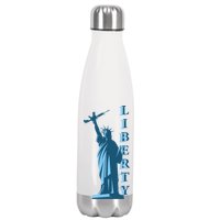 Stature Of Liberty Holding AR-15 Assault Rifle Stainless Steel Insulated Water Bottle