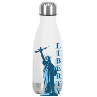 Stature Of Liberty Holding AR-15 Assault Rifle Stainless Steel Insulated Water Bottle