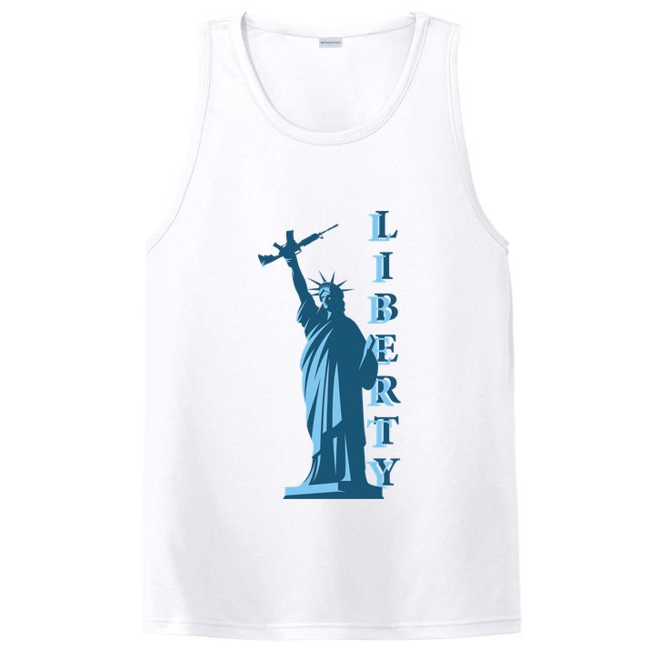 Stature Of Liberty Holding AR-15 Assault Rifle PosiCharge Competitor Tank