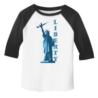 Stature Of Liberty Holding AR-15 Assault Rifle Toddler Fine Jersey T-Shirt