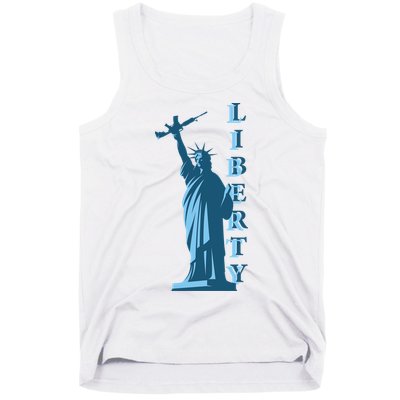 Stature Of Liberty Holding AR-15 Assault Rifle Tank Top
