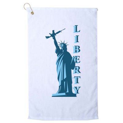 Stature Of Liberty Holding AR-15 Assault Rifle Golf Towel