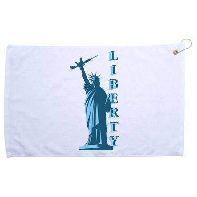 Stature Of Liberty Holding AR-15 Assault Rifle Grommeted Golf Towel