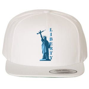 Stature Of Liberty Holding AR-15 Assault Rifle Wool Snapback Cap