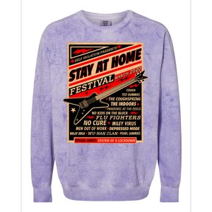 Stay At Home Festival Concert Poster Quarantine Colorblast Crewneck Sweatshirt