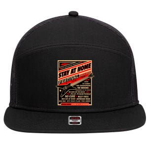 Stay At Home Festival Concert Poster Quarantine 7 Panel Mesh Trucker Snapback Hat