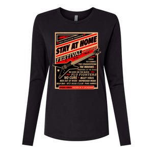 Stay At Home Festival Concert Poster Quarantine Womens Cotton Relaxed Long Sleeve T-Shirt