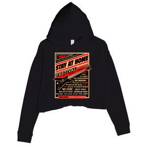 Stay At Home Festival Concert Poster Quarantine Crop Fleece Hoodie