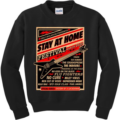 Stay At Home Festival Concert Poster Quarantine Kids Sweatshirt