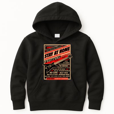 Stay At Home Festival Concert Poster Quarantine Kids Hoodie