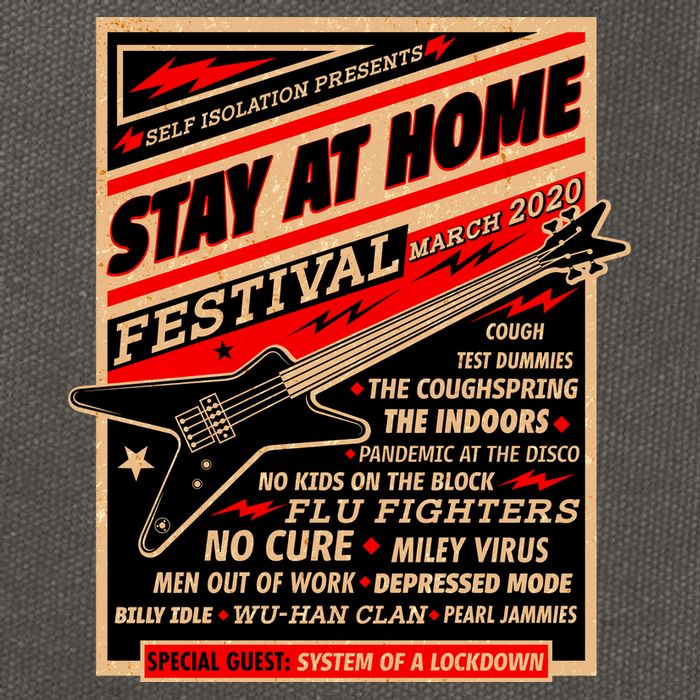 Stay At Home Festival Concert Poster Quarantine Cotton Canvas Backpack