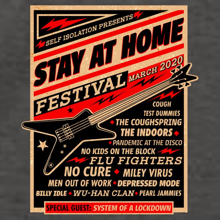 Stay At Home Festival Concert Poster Quarantine Vector Backpack