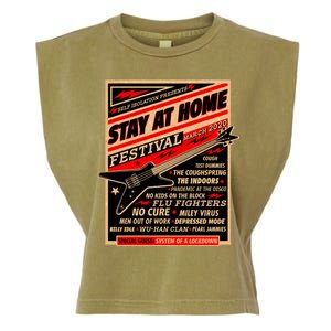 Stay At Home Festival Concert Poster Quarantine Garment-Dyed Women's Muscle Tee