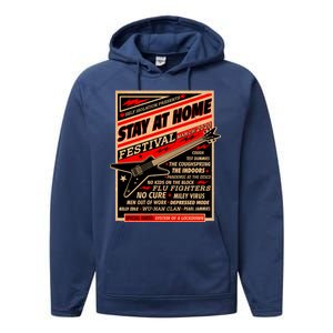 Stay At Home Festival Concert Poster Quarantine Performance Fleece Hoodie