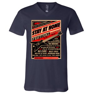 Stay At Home Festival Concert Poster Quarantine V-Neck T-Shirt