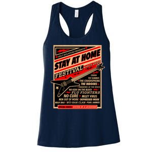 Stay At Home Festival Concert Poster Quarantine Women's Racerback Tank