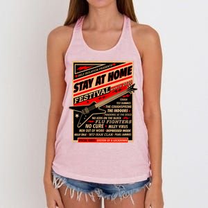 Stay At Home Festival Concert Poster Quarantine Women's Knotted Racerback Tank