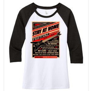 Stay At Home Festival Concert Poster Quarantine Women's Tri-Blend 3/4-Sleeve Raglan Shirt