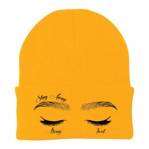 Stay Away Always Tired Knit Cap Winter Beanie