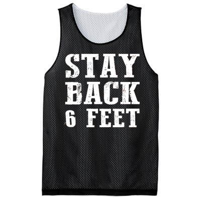 Stay Back 6 Feet Funny Social Distance Mesh Reversible Basketball Jersey Tank