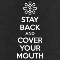 Stay Back And Cover Your Mouth 7 Panel Mesh Trucker Snapback Hat