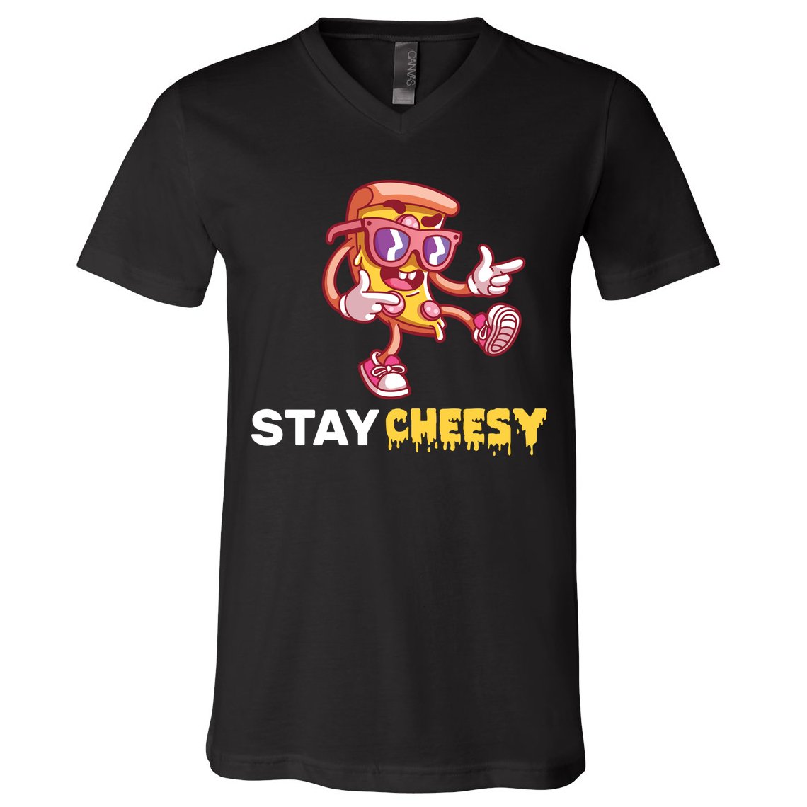 Stay Cheesy Pizza V-Neck T-Shirt