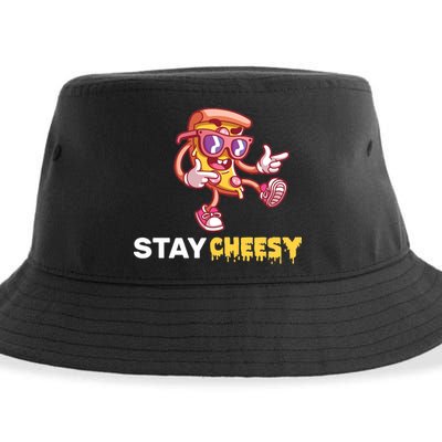 Stay Cheesy Pizza Sustainable Bucket Hat