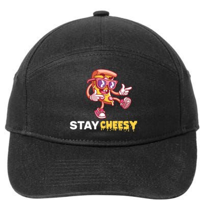 Stay Cheesy Pizza 7-Panel Snapback Hat