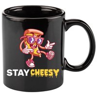 Stay Cheesy Pizza 11oz C Handle Ceramic Mug