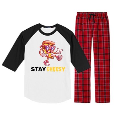 Stay Cheesy Pizza Raglan Sleeve Pajama Set