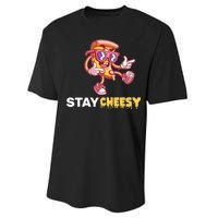 Stay Cheesy Pizza Performance Sprint T-Shirt